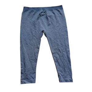 Womens Silver One Blue Denim Look Pull On Stretch Cropped Leggings Pants - Sz L